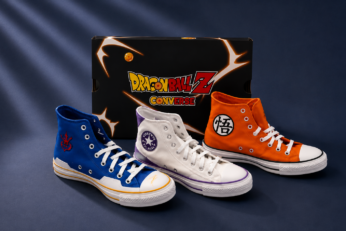 Modelos de la colección Dragon Ball Z x Converse inspirados en Goku, Vegeta, Freezer, Cell, Majin Buu y Shenlong.