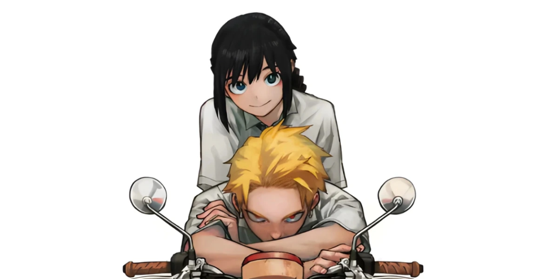 Ilustración promocional del one-shot Warawanaide yo Shijima-san de Kohei Horikoshi para Weekly Shonen Jump.