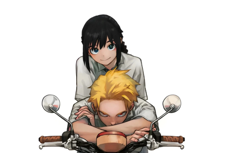 Ilustración promocional del one-shot Warawanaide yo Shijima-san de Kohei Horikoshi para Weekly Shonen Jump.