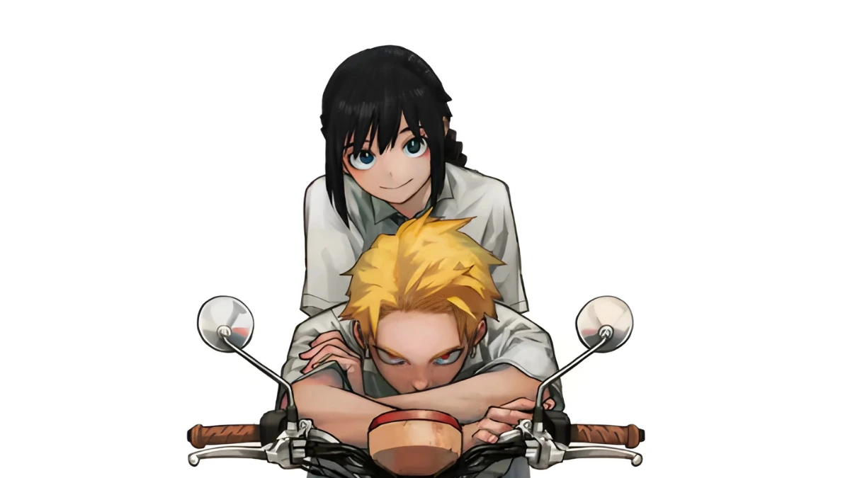 Ilustración promocional del one-shot Warawanaide yo Shijima-san de Kohei Horikoshi para Weekly Shonen Jump.