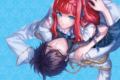 Imagen promocional del anime Reincarnated in a Mafia Dating Sim, adaptación de la novela ligera de Toko Amekawa.