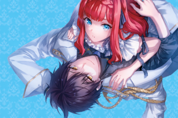 Imagen promocional del anime Reincarnated in a Mafia Dating Sim, adaptación de la novela ligera de Toko Amekawa.