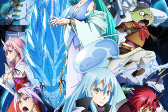 Póster de That Time I Got Reincarnated as a Slime la Película: Lágrimas del Mar Celeste, disponible en Crunchyroll.