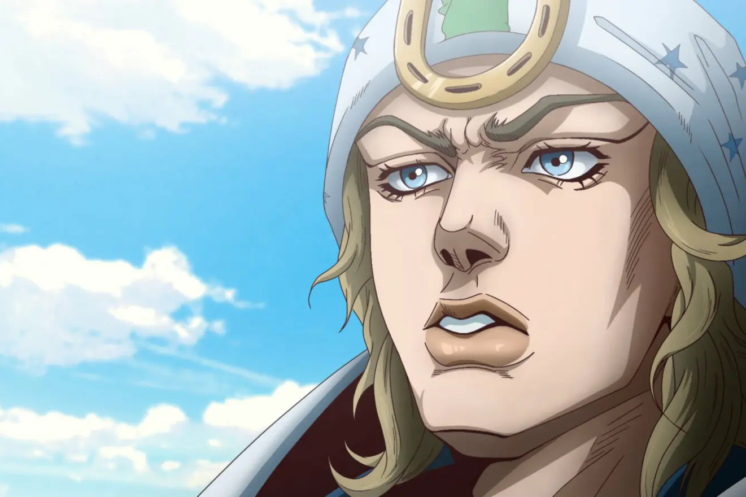 Imagen promocional oficial de Steel Ball Run 2nd STAGE con Johnny Joestar y Gyro Zeppeli.