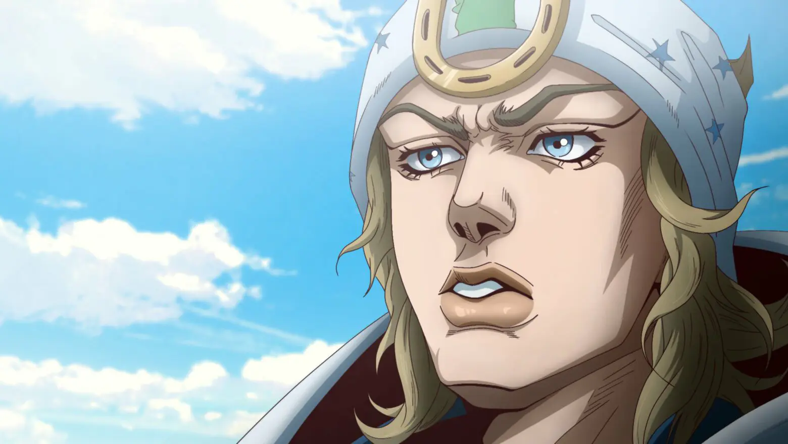 Imagen promocional oficial de Steel Ball Run 2nd STAGE con Johnny Joestar y Gyro Zeppeli.
