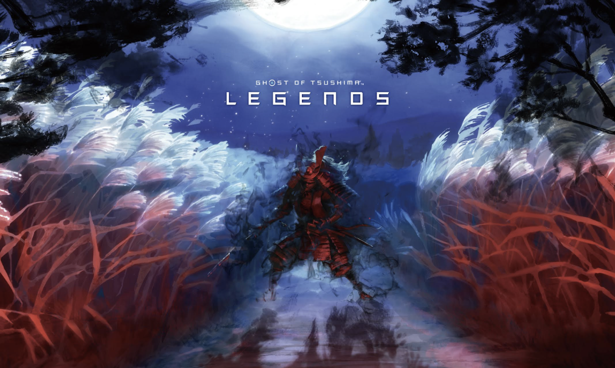 Arte oficial del anime Ghost of Tsushima Legends presentado durante Anime Expo 2026.