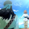 Visual oficial del anime From Far Away (Kanata Kara) con Noriko e Izark.