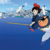 Póster de la versión remasterizada en 4K de Kiki's Delivery Service durante su reestreno en Japón.