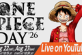 Imagen promocional oficial de ONE PIECE DAY '26 con Luffy y los Sombrero de Paja.