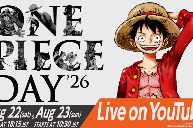 Imagen promocional oficial de ONE PIECE DAY '26 con Luffy y los Sombrero de Paja.