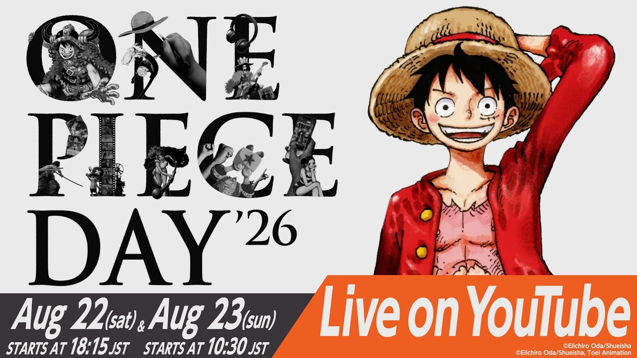 Imagen promocional oficial de ONE PIECE DAY '26 con Luffy y los Sombrero de Paja.